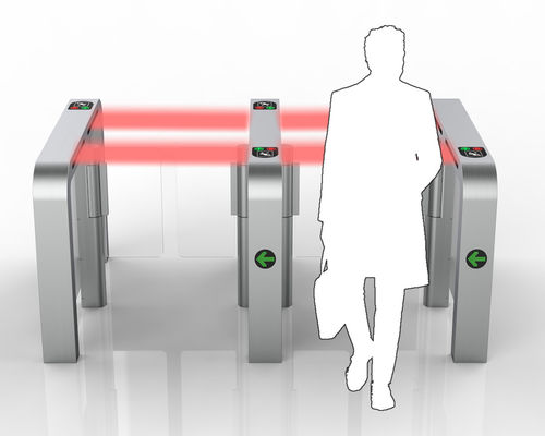 70W Porta de barreira para pedestres Sistemas automáticos Torneirões Controle de impressões digitais